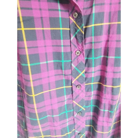 Talbots XL Shirt Womens‎ Purple Plaid Long Sleeves Button Front Blouse Cotton - Picture 5 of 6